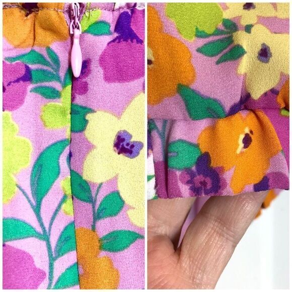 SANCTUARY - 🎉HPx2🎉 NWT - L XL Chiffon Floral Blouson Sleeve Cut-Out Mini Dress - Picture 12 of 16